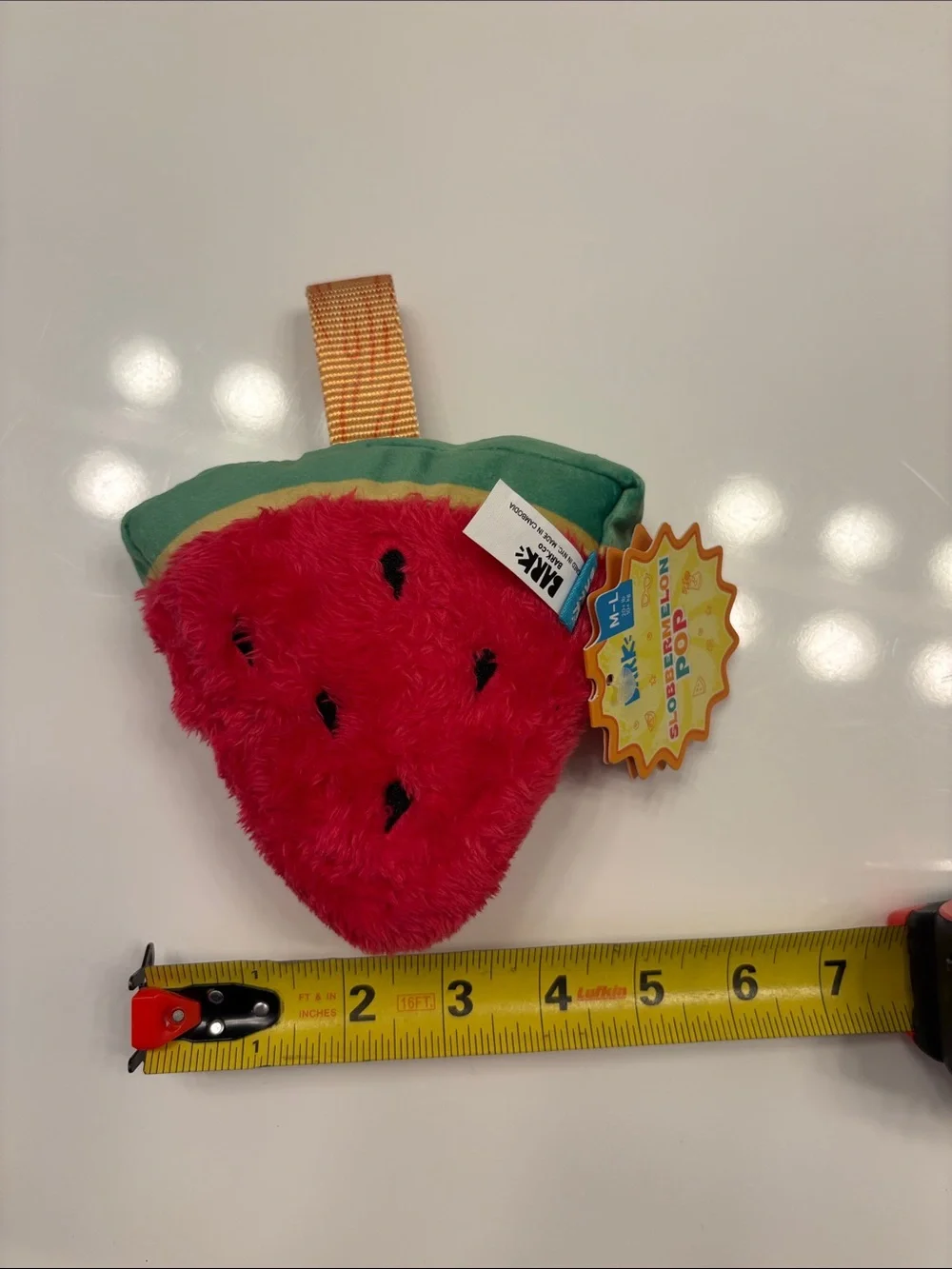 BARK Slobbermelon Pop Plush Watermelon Toy - Red & Green